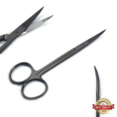 Irisschere Schwarz beschichtet, Länge = 11,5 cm, gebogen
