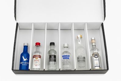 Vodka Tasting Box - 6 Premium Sorten in Miniaturen | Grey Goose, Smirnoff und mehr