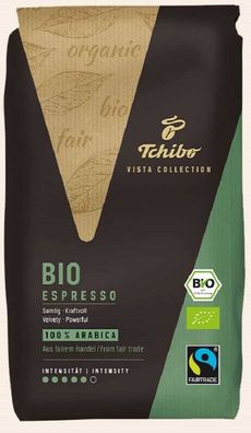 Tchibo Kaffee BIO Fairtrade Vista Espresso 1 kg Ganze Bohne