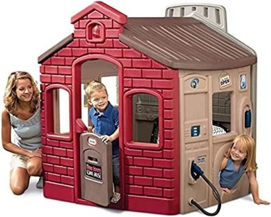 Little Tikes Tikes Town Spielhaus - 4-Zonen-Outdoor-Set mit Basketball und mehr - 18