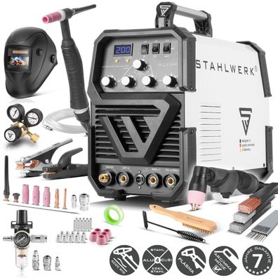 Stahlwerk Schweißgerät AC DC Wig 200 ST IGBT mit Plasmaschneider Vollausstattung