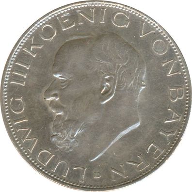 Bayern 3 Mark 1914 D Ludwig III Silber*