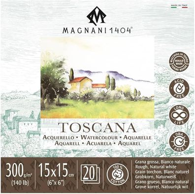 Magnani 1404 Aquarellpapier Toscana 300g, 20 Blatt
