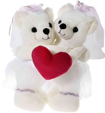 Heunec Hochzeitsbärenpaar Bärin + Bärin + Stickung Größe 30 cm