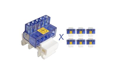 BM GROUP BM997 – 5-polige Anschlussklemme / Terminal Block – Blau, 450 V mit Befestig