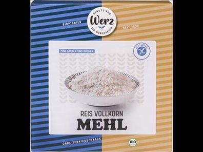 Naturkornmühle Werz 3x Reis Vollkorn Mehl, glutenfrei 1000g