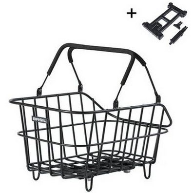 Fahrradkorb Basil Cento Alu mit MIK Befestigung 14 Liter 39 x 24 x 15 - Schwarz