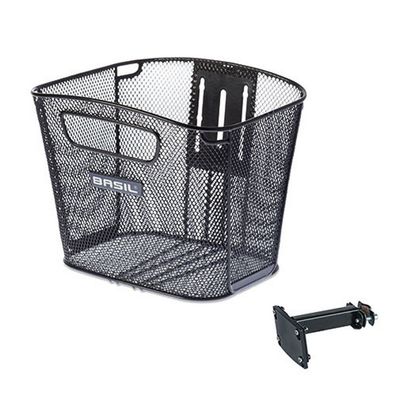 Fahrradkorb für Vorne Basil Bold FM mit Vorbauhalterung 28 x 34 x 26 cm - Schwarz