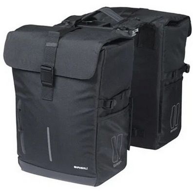 Doppelte Fahrradtasche Basil Move MIK 30 Liter 16 x 27 x 38 cm - Schwarz