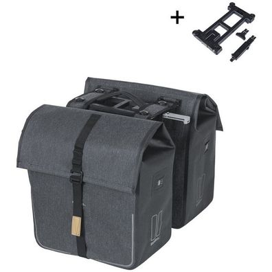 Doppelte Fahrradtasche Basil Urban Dry MIK 50 Liter - Charcoal