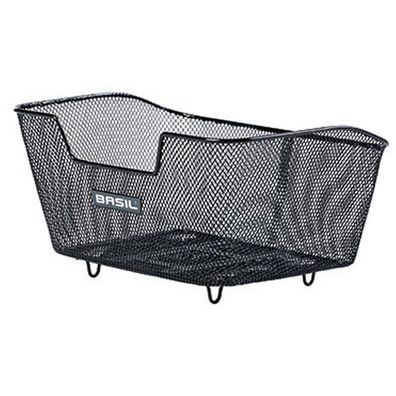 Fahrradkorb für Hinten Basil Base M mit WSL-System 30 x 42 x 21 cm - Schwarz