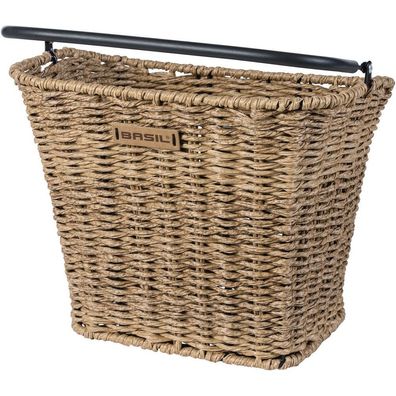 Fahrradkorb für vorne Basil Bremen Rattan Look KF 27 x 35 x 29 cm - Seagrass
