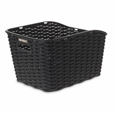 Fahrradkorb für Gepäckträger Basil Weave WP 43 x 32 x 25 cm - Schwarz