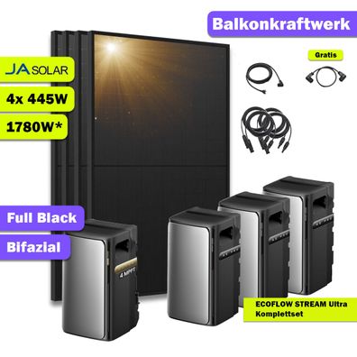 1780W Balkonkraftwerk EcoFlow STREAM Ultra Speicher 1,92kWh Komplettset