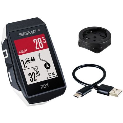 GPS Fahrradcomputer Sigma ROX 11.1 EVO GPS mit Standard Lenkerhalterung - Weiß