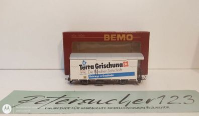 BEMO H0m DC 2283 128 Gedeckter Güterwagen "Terra Grischuna" / Gbk-v 5608 / Rhb / OVP