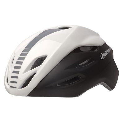 Fahrradhelm Polisport Aero-R Large 58-61 cm - Mattschwarz / Leuchtendes Weiß / Grau