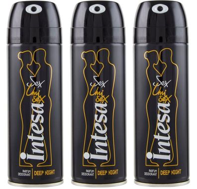 INTESA UNISEX Deo Deep Night "New" unisex 3x125ml Deodorant