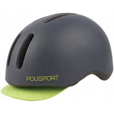 Fahrradhelm Polisport Commuter - M (54-58cm) - Dunkel Matt Grau / Fluor Gelb