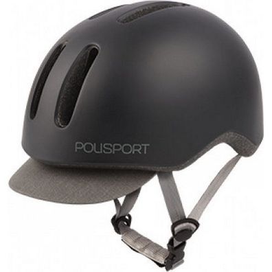 Fahrradhelm Polisport Commuter - M (54-58cm) - Mattschwarz/Grau