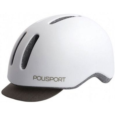 Fahrradhelm Polisport Commuter - M (54-58cm) - Mattes Weiß/Grau