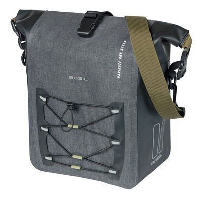 Einzeltasche Basil Navigator Storm M MIK 12-15L 14 x 25 x 36 cm - schwarz