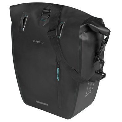 Einzelne Fahrradtasche Basil Rivo L Tarpaulin MIK 25-31?L 14 x 28 x 43 cm - Schwarz