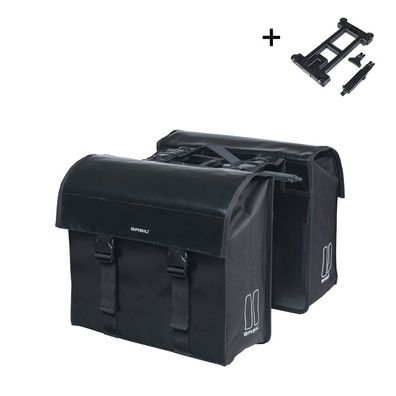 Doppelte Fahrradtasche Basil Urban Load MIK 48-53 Liter - Schwarz