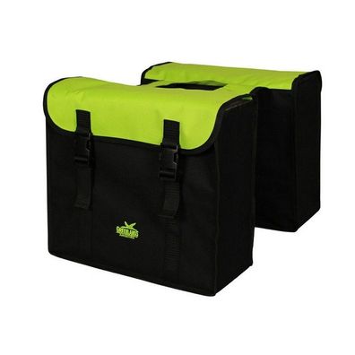 Doppelpacktasche Greenlands 34 Liter 37 x 33 x 14cm (2x) - Schwarz/Lime Grün
