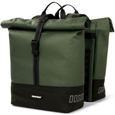 Recycelte Doppelpacktasche Urban Proof Rolltop 38 Liter 30 x 15 x 42 cm - Grün