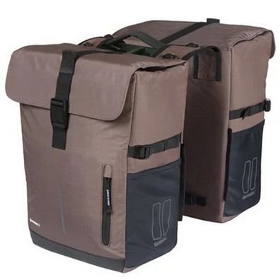 Doppelte Fahrradtasche Basil Move MIK 30 Liter 16 x 27 x 38 cm - Braun