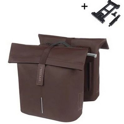 Doppelte Fahrradtasche Basil City MIK 28-32 Liter - Roasted Brown