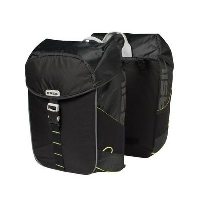 Doppelpacktasche Basil Miles Double Bag 34 Liter 34 x 19 x 43 cm - Schwarz/Lime