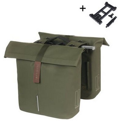 Doppelte Fahrradtasche Basil City MIK 28 - 32 Liter - Moss Green