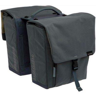 Doppelte Fahrradtasche New Looxs Tulum MIK 32 Liter 35 x 17 x 37 cm - grau/grün