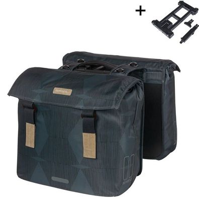Doppelte Fahrradtasche Basil Elegance MIK 40-49 Liter - Estate Blau