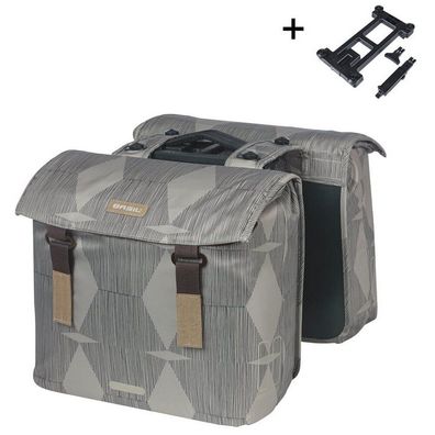 Doppelte Fahrradtasche Basil Elegance MIK 40 - 49 Liter - Chateau Taupe