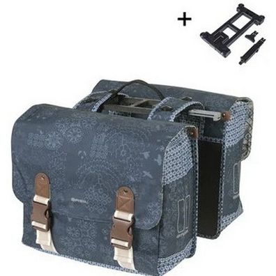 Doppelte Fahrradtasche Basil Bohème MIK 35 Liter - Indigo Blau