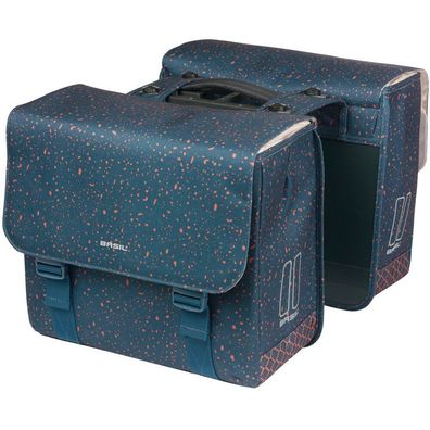 Doppelte Fahrradtasche Basil Flair MIK 35 Liter 15 x 35 x 31 cm (2x) - Marineblau