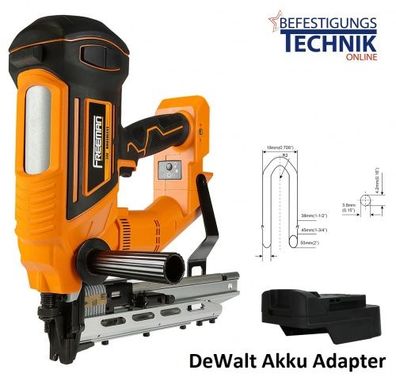 Freeman Zaunklammergerät LD400 38-50mm Basic für DeWalt Akku DCB184-XJ DCFS950P2-QW 9