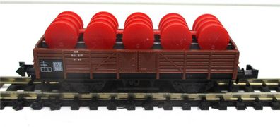 Minitrix N 13513 Mittelbordwagen rote Fässern DB (6220)