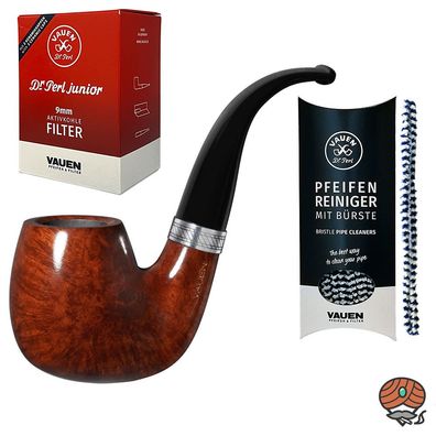 VAUEN Pfeife Quentin 8253, braun, glatt, 9mm Filter - Angebot mit Zubehör