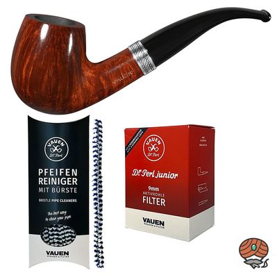 VAUEN Pfeife Quentin 8227, braun, glatt, 9mm Filter - Angebot mit Zubehör