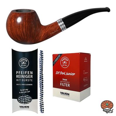 VAUEN Pfeife Quentin 8242, braun, glatt, 9mm Filter - Angebot mit Zubehör
