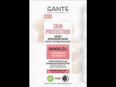 Sante 3x Skin Protection Sofort beruhigende Maske mit Ceramiden, Traubenkernöl