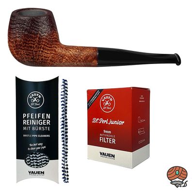 VAUEN Pfeife Vintage 4066, braun, sandgestrahlt, 9mm Filter, Angebot mit Zubehör