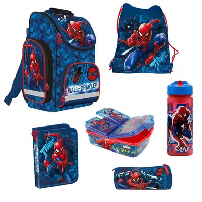 Spiderman - 6 teiliges Schulranzen Set