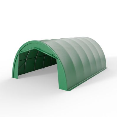 Bogenhalle 6,1x12,8m PVC 750g/m² in der grünen Ausführung