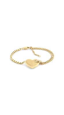 Tommy Hilfiger Damen Armband 2780929 Edelstahl, Gold plattiert, Zirkonia, Herz