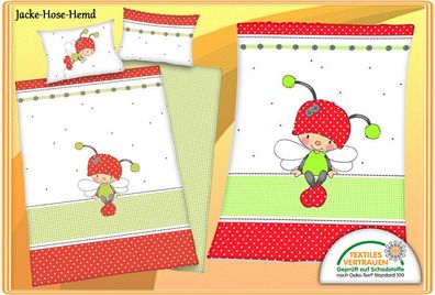 Set besteht aus Babybettwäsche und Babydecke Motiv: Käferchen - NEU auch einzeln